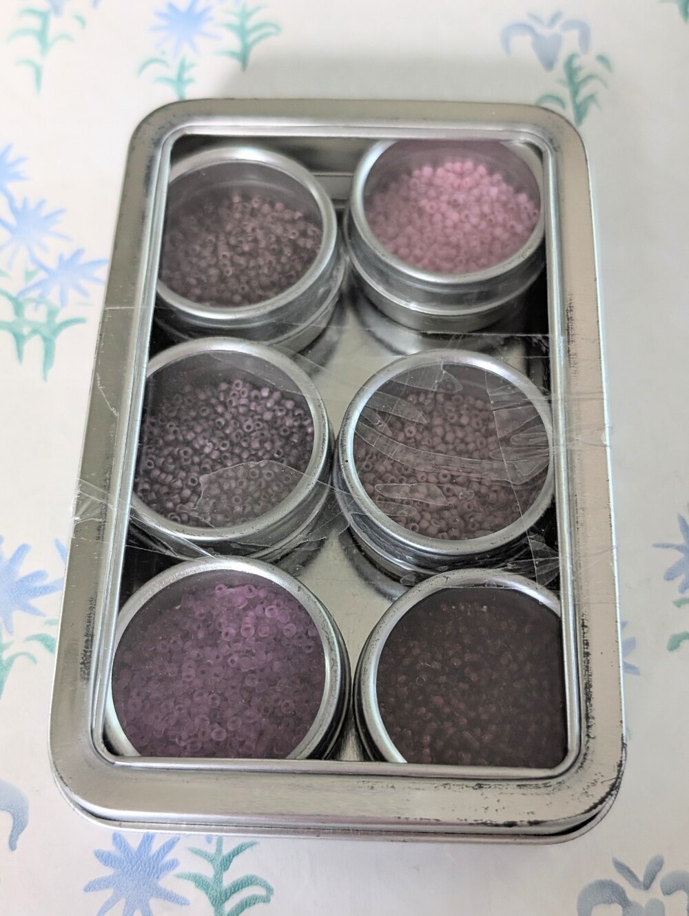 Purl Soho 6 Tins of Seed Beads Size 12 NEW Plum Blossom Purple Jewelry Making